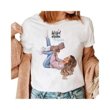 Imagem de Camiseta Feminina Casual com Estampa de Desenho Animado - Para Mamães,