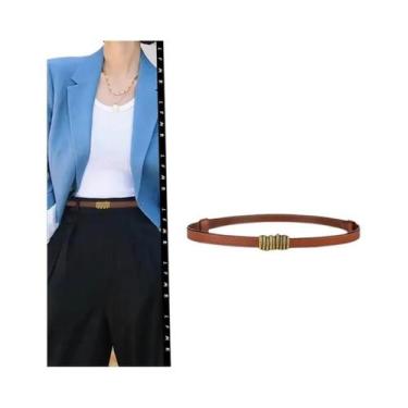 Imagem de Cinto Feminino Versátil com Botão de Metal - Ideal para Saias, Casacos