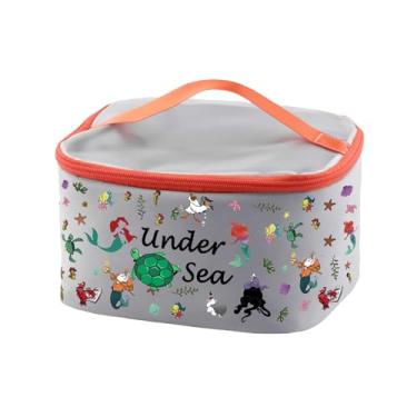 Imagem de PXTIDY Estojo cosmético de desenho animado de mercadoria de desenho animado contos de princesa organizador de maquiagem bolsa de presente para fãs, Cinza, ONE SIDE, Tendência