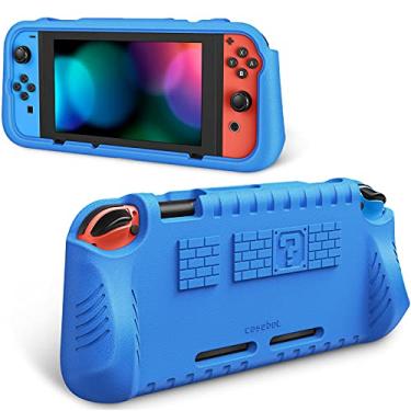 Imagem de Fintie Capa Infantil Compatível com Nintendo Switch com 2 Slots Para Cartão de Jogo – Capa Protetora com Alça Ergonômica, Capa Adequada Para Crianças Para Console Switch, Azul