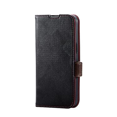 Imagem de Elecom Capa de couro para iPhone 13 Pro/tipo notebook/resistente a choques/ímã incluído, preta
