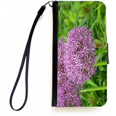 Imagem de Rikki Knight Capa carteira flip roxa de flores allium com aba magnética para Apple iPhone 5c