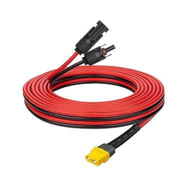 Imagem de BOQNZN Cabo de extensão solar para XT60, adaptador XT60 de 25 pés 12AWG para conector solar, cabo de carregamento para pacote de bateria RV, painéis solares dobráveis e portáteis, geradores solares