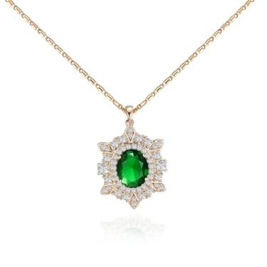 Imagem de TIMEMATRIX Colar com pingente de girassol para mulheres, latão banhado a ouro 18K com pingente de pedras preciosas de zircônia cúbica, One Size, Cobre, Zircônia cúbica