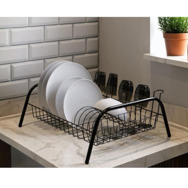 Imagem de Escorredor de Louças Cama Isabela com Porta Copos Preto