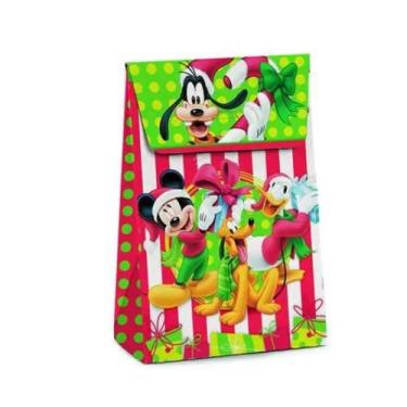 Imagem de Caixa Trapézio Presente Natal Turma Do Mickey 23x35x10cm 1 Un - cromus