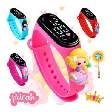 Imagem de Relógio Digital Led Infantil A Prova D'água Princesas Personagens Anim