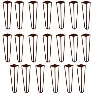 Imagem de Kit 20 Pés De Metal 30 Cm Mesa De Canto Rack E Puffs Bronze