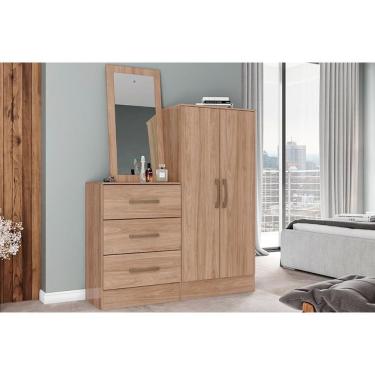 Imagem de Cômoda De Quarto Briz B700 C/ 2 Portas E 3 Gavetas Jequitibá Brilho - Henn