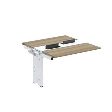 Imagem de Complemento De Mesa Plataforma Para Coworking Para 2 Pessoas 120x140 Noce Naturalle-branco