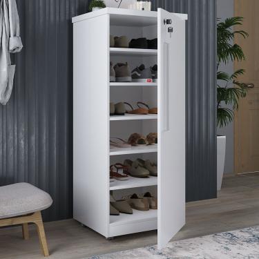 Imagem de Sapateira 1 Porta Com Fechadura 5 Prateleiras 1421 Ilan Branca
