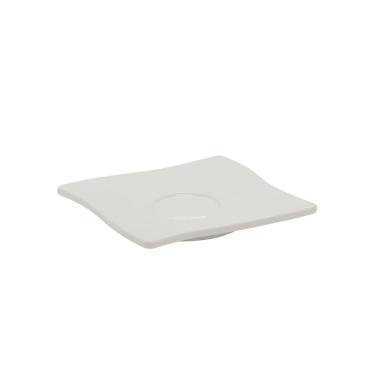 Imagem de Pires Para Xícara De Café Quadrada 14x14 Branco Em Policarbonato Linha Profissional Coo...