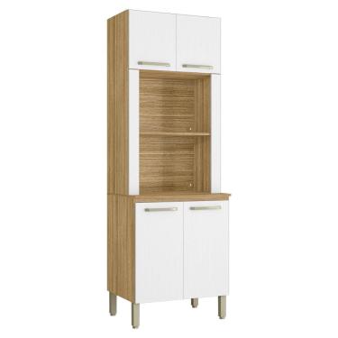 Imagem de Armário Cozinha Paneleiro Duplo Forno Microondas Kits Paraná Freijó Supremo