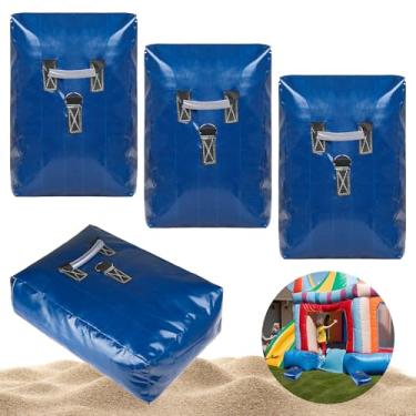 Imagem de Esmorah 4 Sacos De Areia Vinil Com Alça, Para Castelo Inflável Capacidade 50 Lb, Âncora Saco Serviço, Produto Peso Segurança Trampolins Infláveis