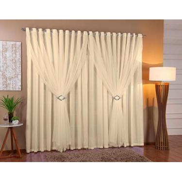 Imagem de Cortina Voil Forro Microfibra Sala E Quarto 8,00 X 2,00 - Doce Lar Enx
