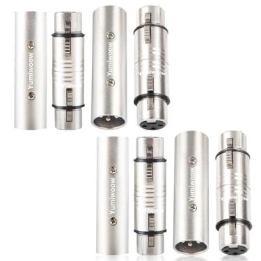 Imagem de Yumiwoow Pacote Com 4 Adaptadores Xlr, Conectores Macho E Fêmea, Trocador De Gênero Compatível Mixer, Microfone Amplificador