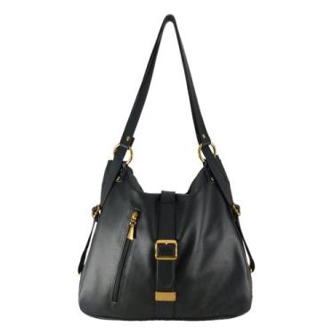 Imagem de Mochila Bolsa Topgrife Couro Preto