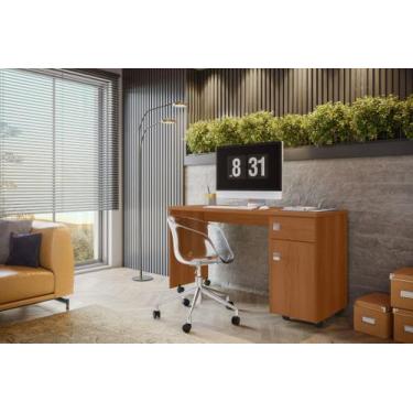 Imagem de Escrivaninha Office Malta Lukaliam com Gaveta com Chave Rodízios Tampo