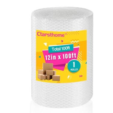 Imagem de Ctarsthome Envoltório De Amortecimento Com Bolhas Pequenas 12" X 100 Pés Para Proteção Extra, Embalagens Correspondência, Rolos Nylon, Suprimentos Mudança E Remessa, Perfurado A Cada