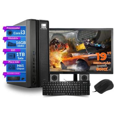 Imagem de Computador Completo Slim Core i3 16gb 1tb ssd sata Monitor de 19 - PC 