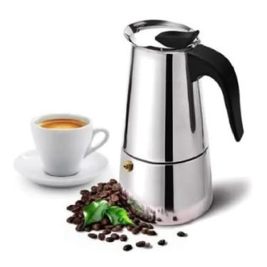 Imagem de Cafeteira Italiana Moka 200ml – Em Alumínio para Fogão – Prepara Café Espresso Tradicional – Compatível com Gás e Elétrico - NEXUS MARKET