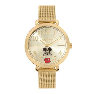 Imagem de Relógio Condor Feminino Ref: Co2034aj/4x Mesh Dourado Mickey