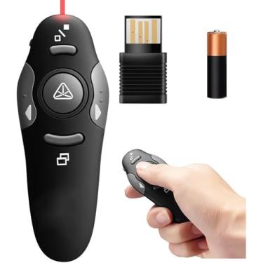 Imagem de Caneta Apresentador Sem Fio com Laser Vermelho PowerPoint Controle Multimídia Slides Aulas Palestras