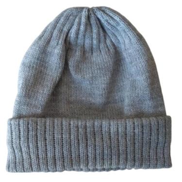 Imagem de Touca / Gorro de Lã para Bebê - Artesanato, Cinza