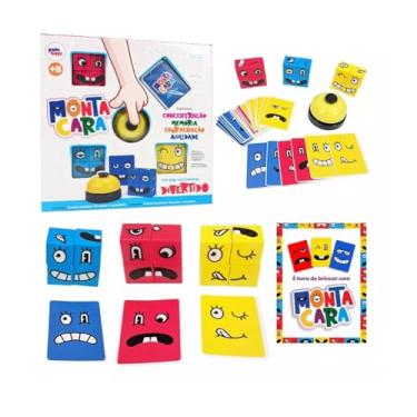Imagem de Jogo Educativo Cubo Das Emoções Monta Cara Expressão Faces Pedagógico Presente Para Criança Didático Infantil Menina Menino Divertido Criativo Paki Toys - 1202