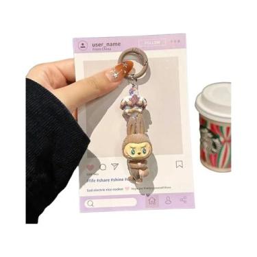 Imagem de Chaveiro De Boneca Flocada Labubu, Pingente Com 7 Estilos, Corrente Fo