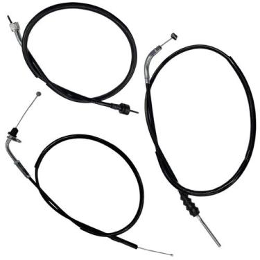 Imagem de Kit Cabos Ybr125 Lona Embreagem Acelerador Freio Velocimetro - Geral