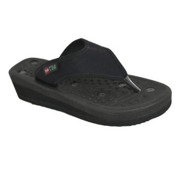 Imagem de Sandália Salto Magnética Asa Delta A Preto 34 Par - Terumi