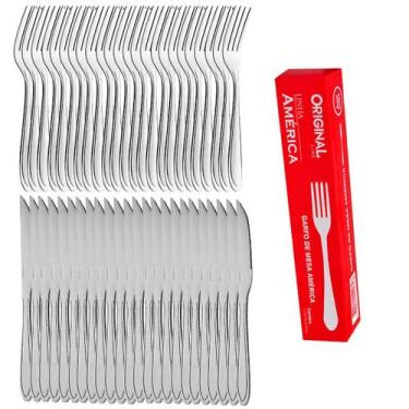 Imagem de Jogo de Talheres Garfo e Faca Inox 48 peças América Original Line Buff