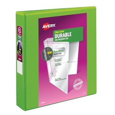Imagem de Avery Fichário durável com 3 anéis, anéis inclinados de 3,8 cm, 1 pasta verde (17835)