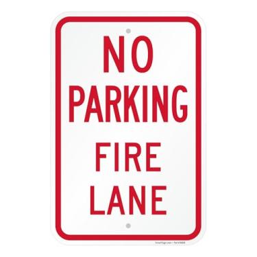 Imagem de SmartSign Proibido Estacionar - Sinal de Pista de Incêndio | Acm Reflexivo de Grau de Engenheiro de 12 X 18 Polegadas, Laminado para Proteção, Sem Ferrugem