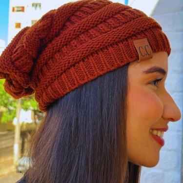 Imagem de Touca Caída Tricô Gorro Boina Beanie Lã Masculina Feminina Macio Quent
