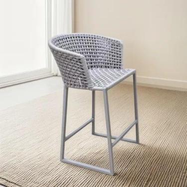 Imagem de Banqueta Alta Para Balcão Em Alumínio E Corda Náutica - Universe