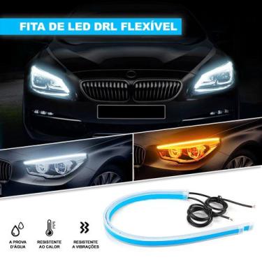 Imagem de Par Fita Automotiva Seta Sequencial Carro Barra Led 60 cm DRL Farol pa