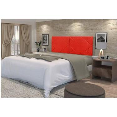 Imagem de Cabeceira box casal tecido suede paris-vermelho - MDK