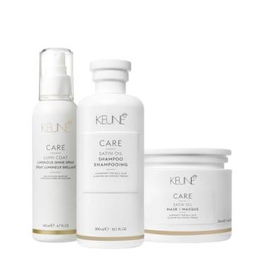 Imagem de Kit Keune Care Satin Oil Shampoo Máscara e Lumi Coat Finalizador (3 Produtos)