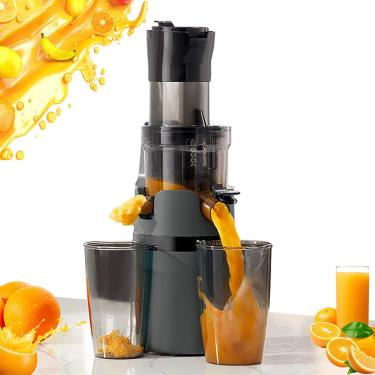 Imagem de Espremedor CentríFugo PortáTil Para Casa, Extrator Profissional De Vegetais De Frutas Inteiras, FáCil De Limpar, Calha De AlimentaçãO De 90 MM / 3,5", Para Purê,Grey