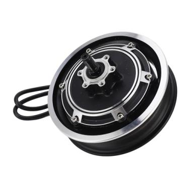 Imagem de YYQTGG Motor de cubo de scooter elétrico 48 V 100 W motor de freio a disco elétrico sem escova para pneu externo de 25 cm, roda de liga de alumínio