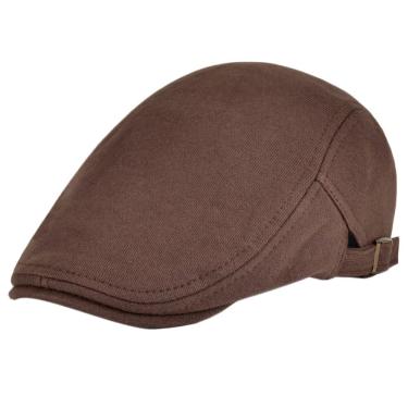 Imagem de Boina De Algodão Design Basico Liso Casual Unissex Ajustavel Marrom