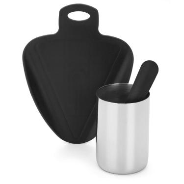 Imagem de Conjunto Caipirinha 3 peças Copo Inox Pilão e Tábua Forma