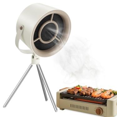 Imagem de Ankilo Exaustor portátil, exaustores de mesa menores, 3 velocidades, 5 almofadas de esponja de filtro mutáveis, exaustor de cozinha recarregável para cozinha interna ou externa