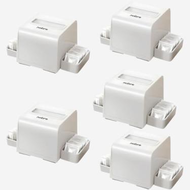 Imagem de Kit Dispenser Nobre Porta-Guardanapo Interfolhado com Porta-Sachê – Cores Preto e Branco – Compacto, 2 em 1, para Balcões, Cafeterias, Restaurantes e Uso Doméstico (5, Branco)