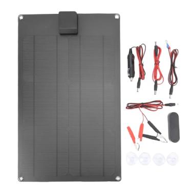 Imagem de Hilitand Carregador de Bateria de Carro Solar de 30W, Painel de Carregamento Rápido Inteligente Mantenhador Portátil Portátil Com Carregador Com Controlador de Carga Incorporado para