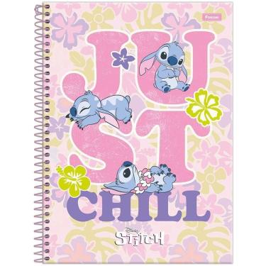Imagem de Caderno Espiral Capa Dura Universitário 1 Matéria Disney Stitch 80 Folhas Foroni Estampa 4