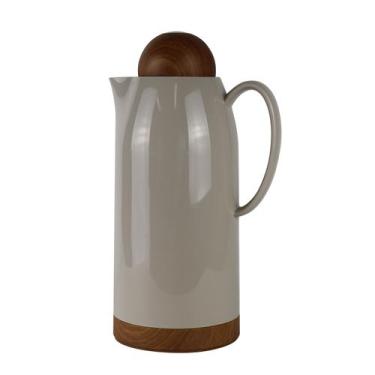 Imagem de Garrafa Térmica 1l Café Chá Com Botão Na Tampa Cinza E Nude - Yangzi, 