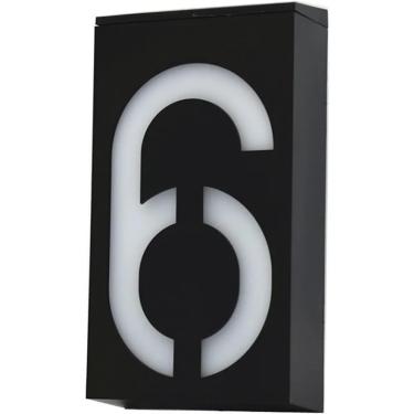 Imagem de Números De Porta Números De Casa Para Número De Casa Externa Placa De Endereço Alimentada Por Energia Solar Placa De Sinal De Casa Número Da Casa Luzes De Varanda Ao Ar Livre Com, 6